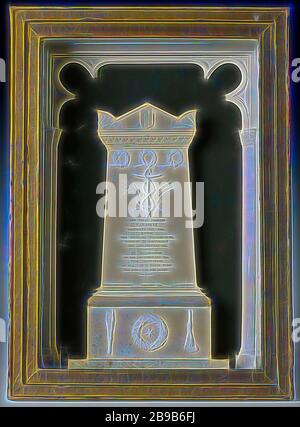 Modèle de l'cenotaphium en l'honneur de IELO van Speyk dans la Nieuwe Kerk à Amsterdam, carton monument avec sur le blason d'Amsterdam, au-dessous de trois couronnes, une ancre entourée par un serpent se mordant la queue avec deux branches de palmier et une commande cross, avec de l'or l'inscription ci-dessous. Sur une étoile étoiles entouré d'une couronne flanquée de deux torches, de la droite à l'envers. Sur un fond vert et fond bleu clair, les côtés et le haut en forme de piliers et d'ornement en arc. En cas doré derrière une vitre. L'inscription. Signé : J.T.F. STEENBERGEN FECIT, Jan Carel van Speijk Josèphe, J. D. Banque D'Images