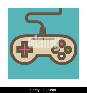 Icône isolée par manette, manette de jeu ou manette de jeu avec fil Illustration de Vecteur