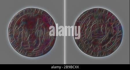 Fermeture de la trêve de Douze Ans entre la République et l'Espagne, jeton calcul facturé par ordre de la Zélande audit office, jeton en cuivre. Avers : éclairé par la lumière céleste contenant le nom de Jéhovah en hébreu, deux hommes, représentant Maurits et Spinola, qui ont déposé leurs casques, se serrer la main, à l'arrière-plan les deux armées au sein d'un emballage. Inverse : couronné armoiries sur cartouche à l'intérieur de deux lignes, Zélande, Maurits (Prince d'Orange), Ambrogio Spinola (Marquis de los Balbases), Cour des comptes de la Zélande, anonyme, Middelburg, 1609, cuivre (métal), frappant (metalworki Banque D'Images