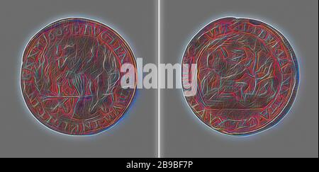 Avertissement allégorique pour le manque de fiabilité des alliés anglais, médaille du cuivre. Obverse: Homme qui échappe à la fumée et finit dans le feu dans la couverture. Inverse : singe avec garçon dans une inscription, anonyme, Dordrecht, 1603, cuivre (métal), fondateur, d 2,9 cm × W 52 gr, réinventé par Gibon, design de gaieté chaleureuse et gaie de la luminosité et des rayons de lumière radiance. L'art classique réinventé avec une touche moderne. La photographie inspirée du futurisme, qui embrasse l'énergie dynamique de la technologie moderne, du mouvement, de la vitesse et révolutionne la culture. Banque D'Images