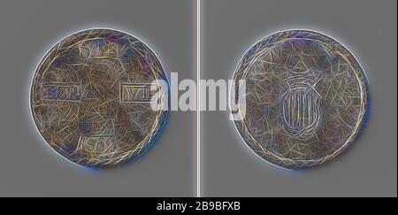 Siège de tarrgona par les Français, pièce d'urgence de cinq pesetas, minée par Ferdinand VII, roi d'Espagne, Front: Quatre timbres, placé en haut à gauche et à droite, au-dessus: Indication de valeur, à gauche et à droite: 'FER VII', en dessous: Année à l'intérieur de la couronne de défilement. Inverse: Manteau couronné d'armes dans une couronne de défilement, Tarragona, Ferdinand VII (roi d'Espagne), anonyme, 1809, argent (métal), frappant (métallurgie), d 4 cm × W 27.2 gr, reimaginé par Gibon, conception de glanissement chaud et gai de la luminosité et des rayons de lumière radiance. L'art classique réinventé avec une touche moderne. Photographie inspirée du futurisme, embrassant d Banque D'Images