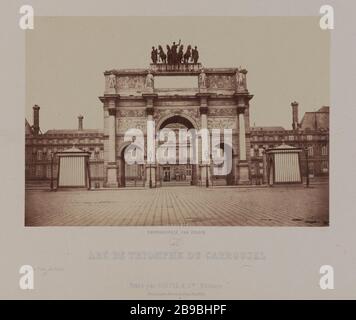 CARROUSEL ARC DE TRIOMPHE, 1ère arrondissement, PARIS Arc de triomphe du Carrousel. Paris (Ier arr.). 1850-1870. Photo de Collin. Paris, musée Carnavalet. Banque D'Images