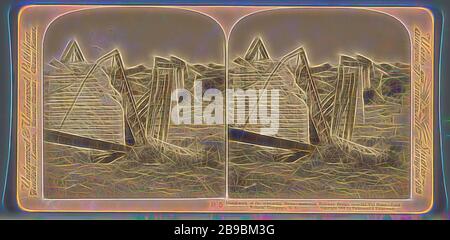 Handiwork du traitement des Boers, ponts de chemin de fer détruits sur la rivière Vet - campagne de Lord Roberts, S.A., Underwood et Underwood, 1901, repensé par Gibon, design de gaie chaleureuse de luminosité et de rayons de lumière radiance. L'art classique réinventé avec une touche moderne. La photographie inspirée du futurisme, qui embrasse l'énergie dynamique de la technologie moderne, du mouvement, de la vitesse et révolutionne la culture. Banque D'Images