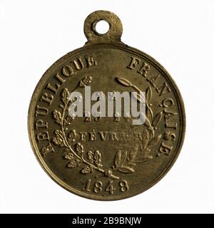 Hommage à la Révolution de 1848, 22 au 24 février 1848 (titre factice) Alphonse-Alexandre Houzelot. Médaille de l'hommage à la Révolution de 1848, 22 au 24 février 1848. Paris, musée Carnavalet. Banque D'Images