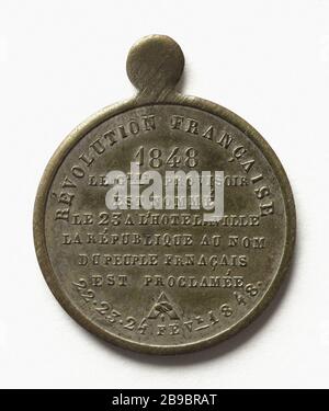 Révolution de 1848, 22 au 24 février; jours de juin, 23 au 26 juin 1848 (titre factice) Anonyme. Révolution de 1848, 22 au 24 février. Journées du 23 au 26 juin 1848 (avers). Paris, musée Carnavalet. Banque D'Images