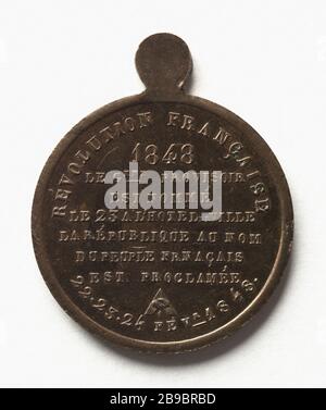 Révolution de 1848, 22 au 24 février; jours de juin, 23 au 26 juin 1848 (titre factice) Anonyme. Révolution de 1848, 22 au 24 février. Journées du 23 au 26 juin 1848 (avers). Paris, musée Carnavalet. Banque D'Images