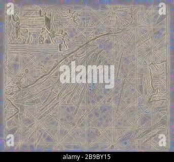 Carte Passeport de l'accès nord à la chaîne avec les côtes de la Flandre, la France et l'Angleterre Nouveau Pascaert contenant en lui-même la côte de Vlaenderen du Wielingen aux chefs où sien est peu profond et profondeur syn ainsi que comment "lant uitter Zee (titre sur l'objet), passeport de l'accès nord à la chaîne avec les côtes de la Flandre, la France et l'Angleterre, avec une rose des vents, le Nord est ci-dessous. Ci-dessus à gauche un cartouche avec le titre, l'adresse de l'éditeur et l'échelle, illustré en Allemand, Espagnol et Anglais ou Français miles (échelle : ch. 1 : 270 000). À l'adresse est Banque D'Images