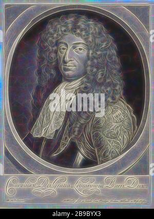 Portrait de Charles V Leopold, duc de Lorraine, Charles V Leopold (duc de Lorraine), Abraham Bloteling (mentionné sur l'objet), Amsterdam, 1675 - 1690, papier, gravure, h 350 mm × W 256 mm, repensé par Gibon, design de glanissement chaleureux et gai de luminosité et de lumière radiance. L'art classique réinventé avec une touche moderne. La photographie inspirée du futurisme, qui embrasse l'énergie dynamique de la technologie moderne, du mouvement, de la vitesse et révolutionne la culture. Banque D'Images