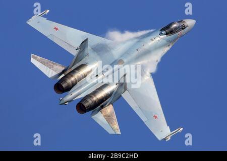 Sukhoi su-35 S chasseur à réaction de l'armée de l'air russe. Banque D'Images