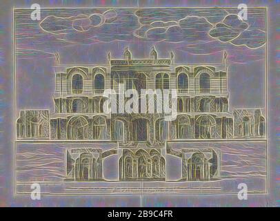 Vue sur les jardins, le monument d'Hercule et de l'eau jouer à Karlsberg Prosperctus montis ventorum, qui dicitur prope urbem ( Carolinin...) (titre sur l'objet) un Hasso-Cassellana Delineatio montis metropoli uno circiter milliari distantis (...) (titre de la série) Disegno del monte situato nella città Metropolitana di Cassel (...) (titre de la série), l'impression est partie d'un album, vue sur la ville, et le paysage avec l'homme a fait des constructions, fontaine de jardin, palace, grotte artificielle dans le jardin, jardin, Karlsberg, le parc Bergpark Wilhelmshöhe, Hercules monument, Alessandro Specchi (mentionné sur l'objet), 1706, papier, Banque D'Images