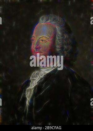 Antoni Warin (1712-1764). Navires d'Amsterdam, Portrait d'Antoni Warin (1712-1764), navires d'Amsterdam. Buste vers la gauche. Copie anonyme dans un pastel de 1763 dans la collection Van Lynden, personnes historiques, Amsterdam, Antoni Warin, Jean Baptiste Perroneau (copie après), 1763 - 1850, panneau, peinture à l'huile (peinture), h 62,2 cm × W 46,5 cm × t 1,5 cm d 6,2 cm, repensée par Gibon, conception d'un brillant chaleureux et joyeux de la luminosité et des rayons de lumière radiance. L'art classique réinventé avec une touche moderne. La photographie inspirée du futurisme, qui embrasse l'énergie dynamique de la technologie moderne, du mouvement, de la vitesse et de la révolution Banque D'Images