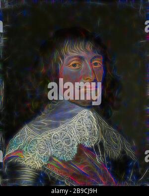 Portrait de George Frederick, Prince de Nassau-Siegen, Portrait de George Frederik (1606-74), prince de Nassau-Siegen. Buste à droite, en armure., anonyme, Hollande, 1636, panneau, peinture à l'huile (peinture), support: h 30,4 cm × W 24,5 cm t 1,0 cm d 2,1 cm, repensé par Gibon, design de gaie chaleureuse de luminosité et de rayons de lumière radiance. L'art classique réinventé avec une touche moderne. La photographie inspirée du futurisme, qui embrasse l'énergie dynamique de la technologie moderne, du mouvement, de la vitesse et révolutionne la culture. Banque D'Images