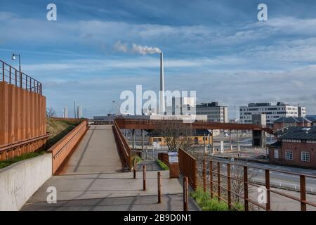 Pont à pied et à vélo le port à Esbjerg, Danemark Banque D'Images