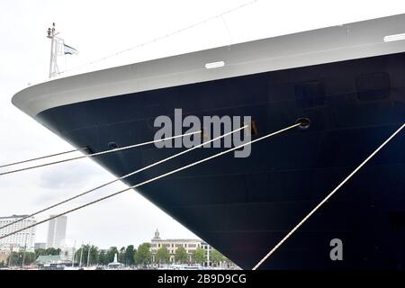 Gros plan photo d'un détail d'un noeud de copeau ancré à la Hollande Amerika kade à Rotterdam, aux Pays-Bas Banque D'Images