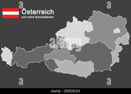 Silhouettes d'Autriche et des Etats fédéraux Illustration de Vecteur