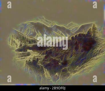 Sultan Mountain, Baker's Peak, Silverton, Colorado, William Henry Jackson (américain, 1843 - 1942), vers 1878, Albumen argent imprimé, repensé par Gibon, design de glanissement chaleureux et gai de la luminosité et des rayons de lumière radiance. L'art classique réinventé avec une touche moderne. La photographie inspirée du futurisme, qui embrasse l'énergie dynamique de la technologie moderne, du mouvement, de la vitesse et révolutionne la culture. Banque D'Images