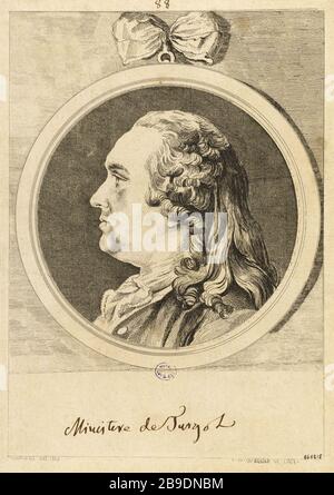 Watelet TURGOT. Anne Robert Jacques Turgot, baron de Laune (1727-1781), 1763. Paris, musée Carnavalet. Banque D'Images