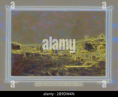Kansas City, Missouri, Alexander Gardner (américain, né en Ecosse, 1821 - 1882), 1867, Albumen argent imprimé, repensé par Gibon, design de gai chaud gai de luminosité et de rayons de lumière radiance. L'art classique réinventé avec une touche moderne. La photographie inspirée du futurisme, qui embrasse l'énergie dynamique de la technologie moderne, du mouvement, de la vitesse et révolutionne la culture. Banque D'Images