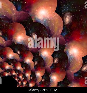 Les espaces multi-couches représentent des dimensions infinies. Banque D'Images