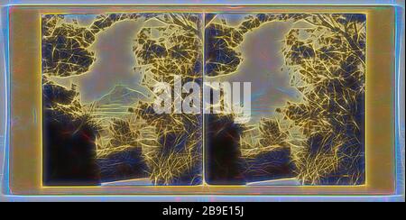 Cornwall. Un Peep au Mont Saint-Michel. De Marazion Beacon, A.L. Coke (anglais, actif 1860), 1860 s, Albumen argent imprimé, repensé par Gibon, design de glanissement chaleureux et gai de la luminosité et des rayons de lumière radiance. L'art classique réinventé avec une touche moderne. La photographie inspirée du futurisme, qui embrasse l'énergie dynamique de la technologie moderne, du mouvement, de la vitesse et révolutionne la culture. Banque D'Images