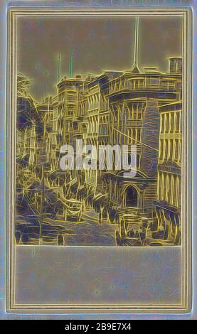 Broadway de Wall St. North - N.Y, Edward et Henry T. Anthony & Co. (Américain, 1862 - 1902), vers 1862, Albumen argent imprimé, repensé par Gibon, design de gaie chaleureuse de luminosité et de rayons de lumière radiance. L'art classique réinventé avec une touche moderne. La photographie inspirée du futurisme, qui embrasse l'énergie dynamique de la technologie moderne, du mouvement, de la vitesse et révolutionne la culture. Banque D'Images