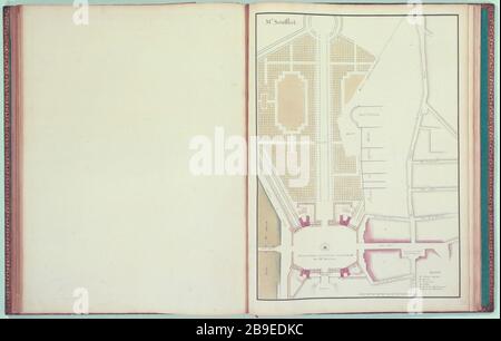 Série Marigny : Plan général de la place Louis XV Jacques-François Blondel (1705-1774) et Jacques Soufflot (1713-1780). Recueil Marigny : Plan général de la place de Louis XV 1753. Paris, musée Carnavalet. Banque D'Images