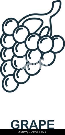 Icône de raisin de la collection de fruits. Elément de ligne simple symbole de forme pour les modèles, la conception Web et les infographies Illustration de Vecteur