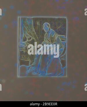 Mme Matilda (Rigby) Smith, Hill & Adamson (écossaise, active 1843 - 1848), Écosse, 1843 - 1846, imprimé de papier salé d'un négatif de calotype, 20 x 16,4 cm (7 7,8 x 6 7,16 po, repensée par Gibon, design de glaissement chaleureux et rayons de lumière radiance. L'art classique réinventé avec une touche moderne. La photographie inspirée du futurisme, qui embrasse l'énergie dynamique de la technologie moderne, du mouvement, de la vitesse et révolutionne la culture. Banque D'Images