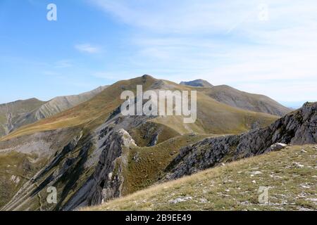 Trekking dans les montagnes de Sibillini Banque D'Images