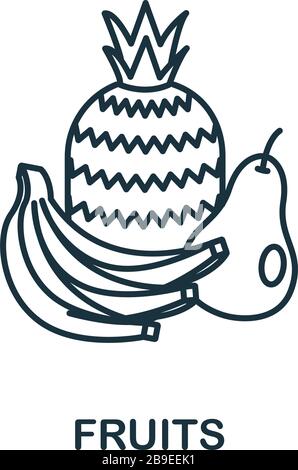 Icône fruits de la collection de fruits. Symbole fruits à élément de ligne simple pour les modèles, la conception de sites Web et les infographies Illustration de Vecteur