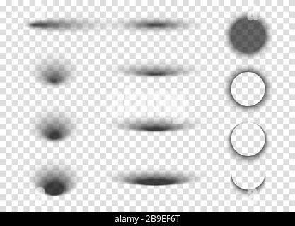 Ombre ovale transparente avec bords souples. Ensemble d'éléments vectoriels pour la conception. Illustration de Vecteur