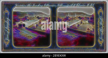 Vue de la lecture de l'Ouest, Langenheim Brothers, Frederick et William Langenheim (américain, né en Allemagne, 1841 1842 - 1874), 1854, verre, 6,5 × 6 cm (2 9,16 × 2 3,8 po, repensé par Gibon, conception de glanissement chaleureux et gai de lumière radiance. L'art classique réinventé avec une touche moderne. La photographie inspirée du futurisme, qui embrasse l'énergie dynamique de la technologie moderne, du mouvement, de la vitesse et révolutionne la culture. Banque D'Images