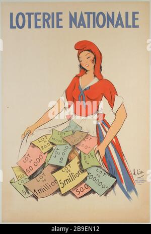 LOTERIE NATIONALE Charles-Félix RIF (Charles RIF, 1883-1941). 'Loterie nationale'. Fiche. Imprimerie Max Cremnitz. Lithographie couleur, 1933-1939. Paris, musée Carnavalet. Banque D'Images