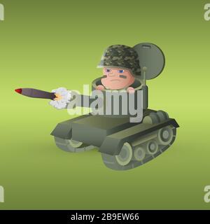 un bébé militaire conduit une illustration vectorielle de réservoir Illustration de Vecteur