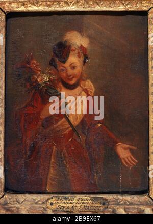 Actrice dans un costume de Madness Anonyme. 'Actrice en costume de la Folie'. Huile sur bois, vers 1730. Paris, musée Carnavalet. Banque D'Images