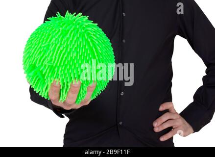 Virus comme la boule en caoutchouc souple isolée sur fond solide Banque D'Images