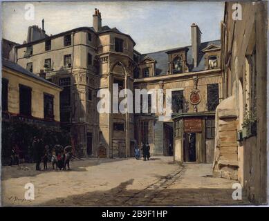 L'hôtel Provost, Charlemagne traversant Victor Dargaud (1850-1921). 'l'hôtel du Prévôt, passage Charlemagne', 1883. Huile sur étoile. Paris, musée Carnavalet. Banque D'Images