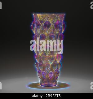 Lotus Bud Beaker, Méditerranée orientale, 1° siècle, verre, 21,2 cm (8 3,8 pouces, réinventé par Gibon, design de gaie chaleureuse de luminosité et de rayons de lumière radiance. L'art classique réinventé avec une touche moderne. La photographie inspirée du futurisme, qui embrasse l'énergie dynamique de la technologie moderne, du mouvement, de la vitesse et révolutionne la culture. Banque D'Images