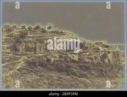 Jérusalem. Village de Siloam. Monolithe de forme égittienne 3, Auguste Salzmann (français, 1824 - 1872), Louis désiré Blanquart-Evrard (français, 1802 - 1872), Jérusalem, Israël (Palestine), négatif 1854, imprimé 1856, imprimé en papier salé, 23,5 x 33,2 cm (9 x 13 1,16 po, repensé par Gibon, conception d'un brillant chaleureux et joyeux de la luminosité et des rayons de lumière radiance. L'art classique réinventé avec une touche moderne. La photographie inspirée du futurisme, qui embrasse l'énergie dynamique de la technologie moderne, du mouvement, de la vitesse et révolutionne la culture. Banque D'Images