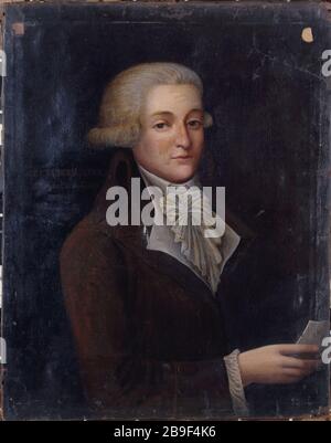 Augustin de Robespierre d'après François Bonneville. 'Augustin bon Joseph de Robespierre (1763-1794), dit le jeune'. Huile sur étoile. Paris, musée Carnavalet. Banque D'Images