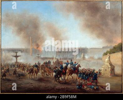 ÉPISODE DE LA PLACE COMMUNE DE LA CONCORDE GUSTAVE BOULANGER (1824-1888). "Épisode de la commune, place de la Concorde". Huile sur étoile. Paris, musée Carnavalet. Banque D'Images