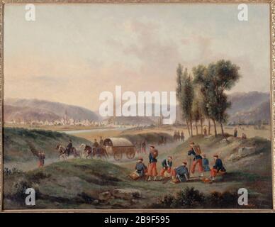 SARREBRUCK APRÈS LA BATAILLE Gustave Boulanger (1824-1888). 'Arrebruck après la bataille, 5 août 1870'. Huile sur étoile. Paris, musée Carnavalet. Banque D'Images