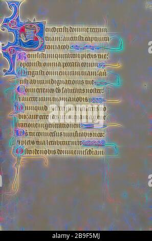 Initiale B: La Nativité, Bute Master (franco-flamand, actif vers 1260 - 1290), Nord-est (éclairé), France, illumination vers 1270 - 1280, écrit environ 135 - 1375, couleurs de Tempera, or, et de fer à l'encre de gall sur parchemin, feuille: 17 x 11,9 cm (6 11,16 x 4 11,16 po, repensé par Gibon, design de gaie chaleureuse de luminosité et de rayonnement de rayons lumineux. L'art classique réinventé avec une touche moderne. La photographie inspirée du futurisme, qui embrasse l'énergie dynamique de la technologie moderne, du mouvement, de la vitesse et révolutionne la culture. Banque D'Images