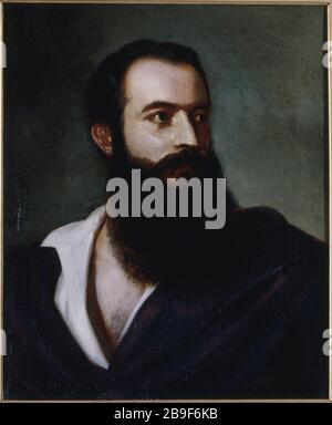 Felice Orsini (1819-1858), Autor de Attentat DU 14 JANVIER 1859 CONTRE NAPOLÉON III Louis Buchheister. 'Felice Orsini (1819-1858), auteur de l'attentat du 14 janvier 1858 contre Napoléon III'. Huile sur étoile. Paris, musée Carnavalet. Banque D'Images