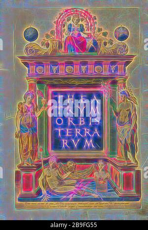 Theatrvm orbis terrarvm, Theatrvm orbis terrarvm, Ortelius, Abraham, 1527-1598, 1573, repensé par Gibon, design de gaieté chaleureuse et gaie de luminosité et de rayons de lumière radiance. L'art classique réinventé avec une touche moderne. La photographie inspirée du futurisme, qui embrasse l'énergie dynamique de la technologie moderne, du mouvement, de la vitesse et révolutionne la culture. Banque D'Images