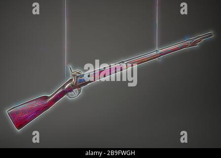 Le sapeur's gun M1815 ou percussion fusil à baguette et la baïonnette, utilisés par les garçons de l'Orphelinat réformée, Rotterdam, carabine fusil carabine fusil à percussion armes armes à feu fer acier bois noyer, métal gravé de queue 1815 gravé sur la boucle en prix 1838 et couronné GF ? G-G-martelé perforé à la cheminée de la chambre en face de la cheminée avant 113 Support de cordon blanc, marque ovale illisible au-dessus de l'anneau d'élingage marqués et 15 S et V couronné à l'arrière de l'orthèse cordon blanc, JB et perdre 62 sur la dalle gifle compteur illisible sur la fente arrière coincé backscrew S couronné sur l'aile de déclenchement Banque D'Images