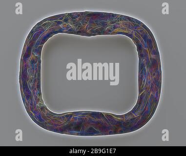 Boucle rectangulaire légèrement incurvée avec coins arrondis, élément de fixation de boucle sol trouver cuivre laiton métal, moulé légèrement courbé boucle avec coins arrondis archéologie Rotterdam Triangle de ville Oostplein Nouveau port Confirmation découverte du sol: Oostplein Nieuwe Haven 1985 Banque D'Images