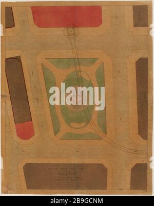 Fontaine des Innocents. Projeter la reconstruction de la fontaine et la mise en place d'un carré de circonférence. Banque D'Images