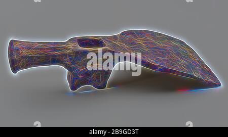 Barre d'attelage de Carpenter avec barre d'attelage d'un côté et marteau de l'autre côté, barre d'attelage de charpentier équipement de barre d'attelage sol trouver du métal de fer, barre d'attelage forgée large, légèrement courbé dessus. Tête de marteau saillante avec section octogonale. Tube fin pour tige de siège marquée au bas de la couche feuille de revêtement dessous de la feuille: T dans cartouche circulaire archéologie tunnel ferroviaire Rotterdam bois de travail charpentier construction navale découverte du sol: Tunnel ferroviaire Rotterdam Banque D'Images