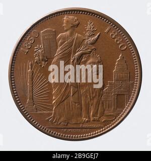 Bustes multiples de Léopold I (1790-1865), premier roi de Belgique (1831-1865), et Léopold II (1835-1909), deuxième roi de Belgique (1865-1909) Wiener, Léopold ( 1823-06-02 1891-02-11 ) | Devaux, Bernard | Wiener, Carl Karl ou Charles ( 1832-03-25 en 1888-08-15 ). 'Bustes accolés de Léopold Ier (1790-1865), premier roi des Belges (1831-1865), et de Léopold II (1835-1909), deuxième roi des Belges (1865-1909)'. Paris, musée Carnavalet. Banque D'Images